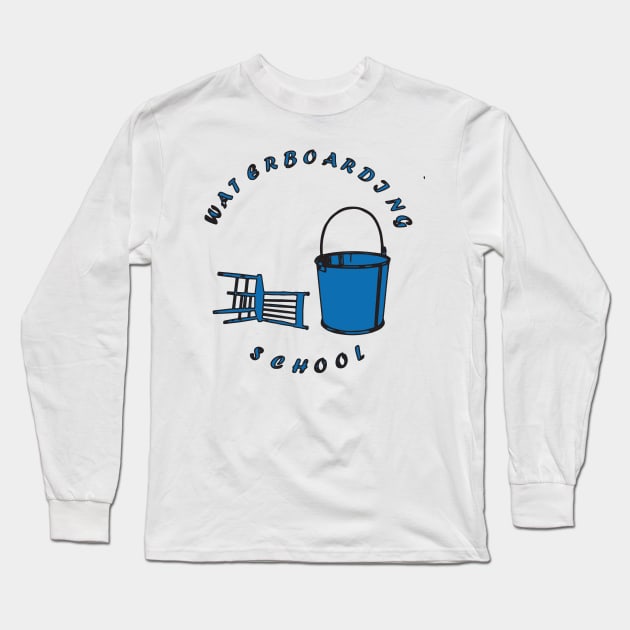 Water Boarding School Long Sleeve T-Shirt by Muriel Ford 